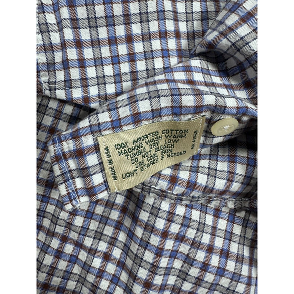Gitman Bros Button Down Mens Size Large Checkered Long Sleeve Cotton - Picture 6 of 6